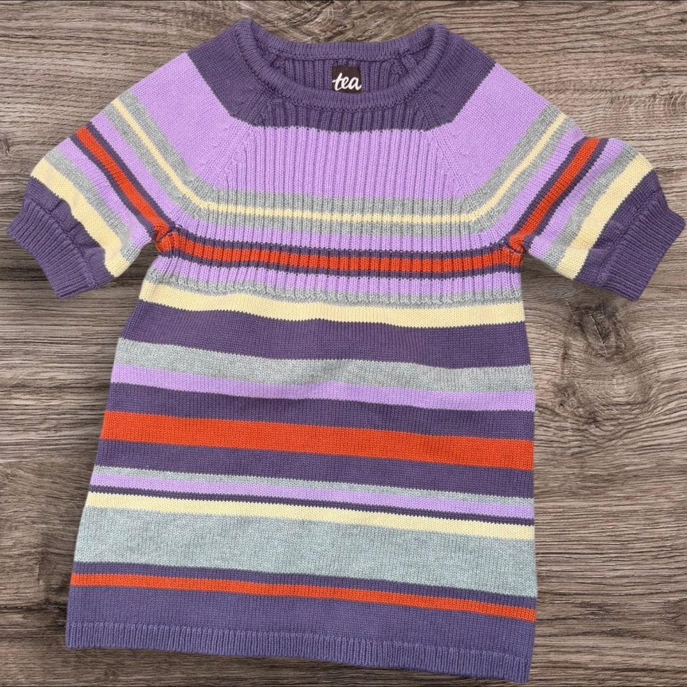 Tea Collection Kids Striped Purple Sweater Top